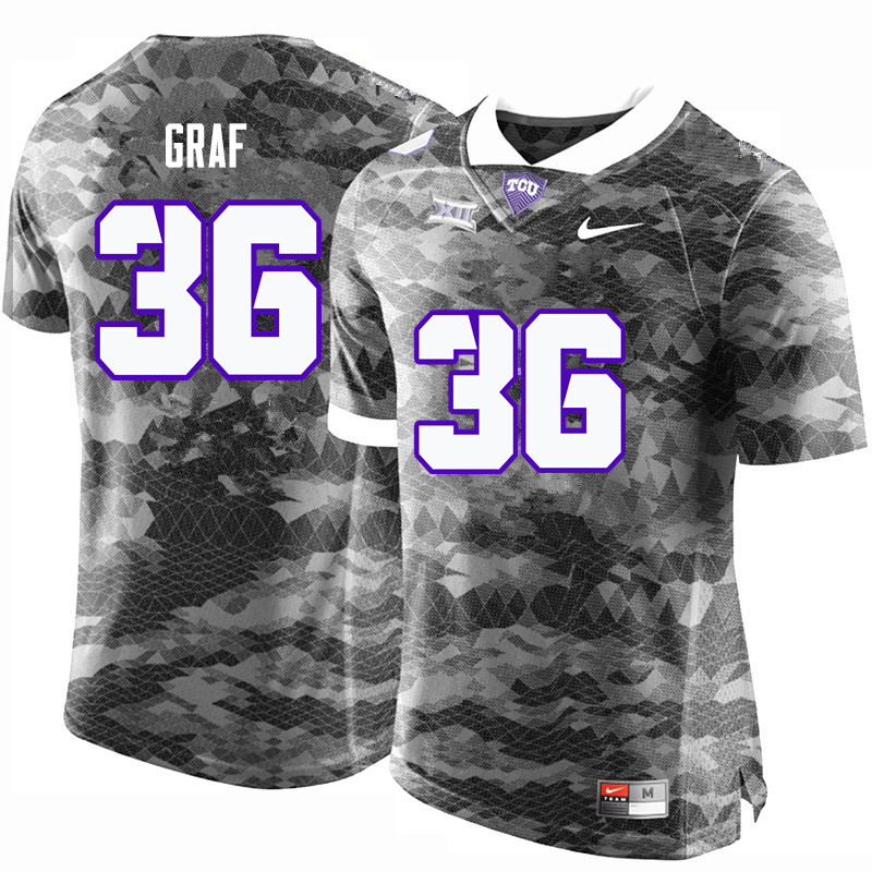 Men #36 Ryan Graf TCU Horned Frogs College Football Jerseys-Gray - Click Image to Close